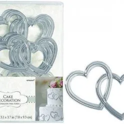 AMSCAN Cake Decorations Plastic - Heart With Gems 12 Pack