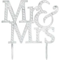 AMSCAN Cake Topper Mr. & Mrs Plastic With Gems