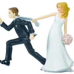 AMSCAN Cake Topper Bride & Groom Tie Puller Resin