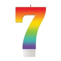 AMSCAN Birthday Celebration Rainbow Candle Number #7
