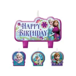 AMSCAN Frozen Candles Happy Birthday Mini Moulded 4 Pack