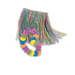 Unique Luau Child Hula Skirt& Lei Set