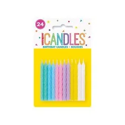 Unique 24 Spiral Candles Assorted