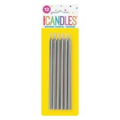 Unique Silver Candles 5 Pack