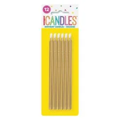 Unique Gold Candles 12 Pack