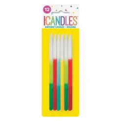 Unique Bright Dipped Candles 5 Pack