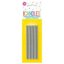 Unique Silver Sparkler Candles 18 Pack