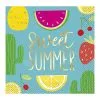 Unique Sweet Succulent Foil Stamped "Sweet Summer" Beverage Napkins 2ply 20 Pack