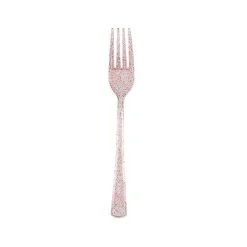 Unique Pink Glitter Reusable Forks 18 Pack