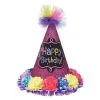 AMSCAN Birthday Chic Cone Hat Glitter Paper & Fabric