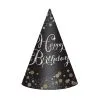 AMSCAN Sparkling Celebration Happy Birthday Cone Hats 8 Pack