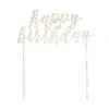 Unique Gold Fleck Acrylic "Happy Birthday" Cake Topper