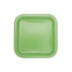 Unique Apple Green Square Paper Plates 17cm 16 Pack