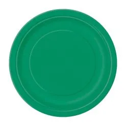 Unique Emerald Green Paper Plates 23cm 8 Pack