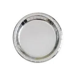 Unique Silver Foil Paper Plates 22cm 8 Pack