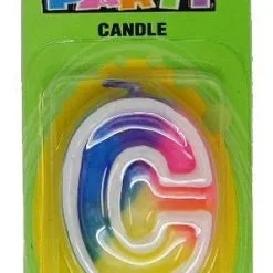 AMSCAN Rainbow Letter Candle C