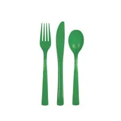 Unique Emerald Green Assorted Reusable Cutlery 18 Pack