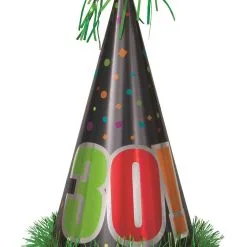 Unique ????íBirthday Cheer 30 Large Foil Cone Hat 33cm