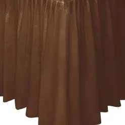 Unique Brown Plastic Tableskirt 37cm X 4.3m