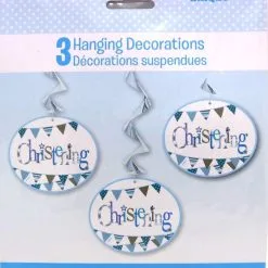 Unique Christening Bl 3 Swirl Decos