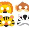 Unique Animal Jungle Party Masks 8 Pack