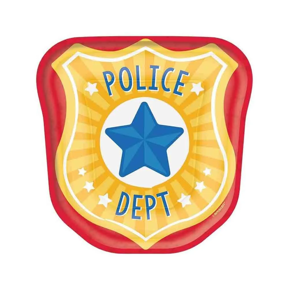 AMSCAN First Responders Police Badge Shaped Paper Plates 17cm 8 Pack 1 AMSCAN First Responders Police Badge Shaped Paper Plates 17cm 8 Pack
