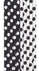 Unique Dots Midnight Black Paper Straws 10 Pack