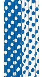 Unique Dots Royal Blue Paper Straws 10 Pack