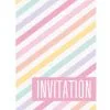 Unique 8 Pastel Stripes Invitations