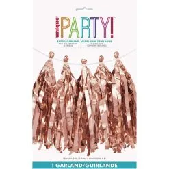 Unique Foil Tassel Garland - Rose Gold-9'