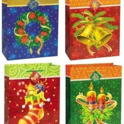 Unique Gift Bag Traditional Xmas Large