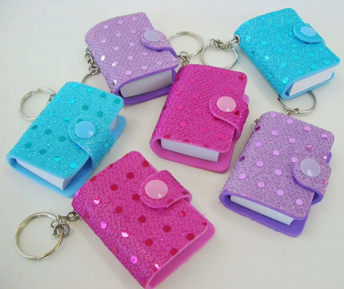 Unique 32 Sequin Notebook Keyrings 1 Unique 32 Sequin Notebook Keyrings