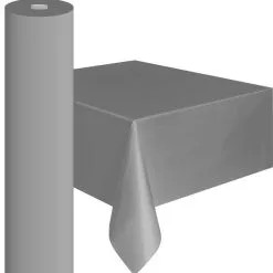 AMSCAN Plastic Table Roll Silver