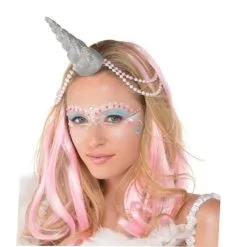 AMSCAN Unicorn Horn Silver Glittered