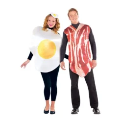 AMSCAN Costume Breakfast Buddies Egg & Bacon - Couples Set Adult Standard Sizes