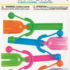 Unique 4 Neon Clacker Noisemakers