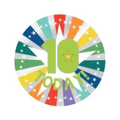 AMSCAN Badge 10 Today! 6cm