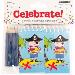 Unique Pirate 4 Notepads & Pencils