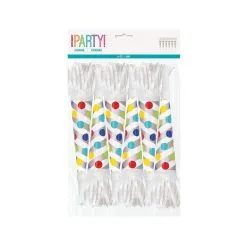 Unique Dots Foil Horns With Fringe 6 Pack -Party Decoration Shop 93473 1