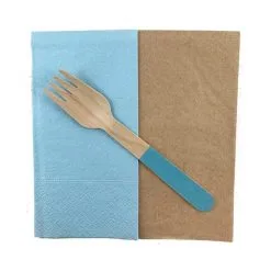 Alpen Wooden Forks Light Blue 15mm 10 Pack -Party Decoration Shop AL 401244 1