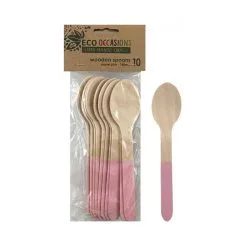 Alpen Wooden Spoons Light Pink 15mm 10 Pack