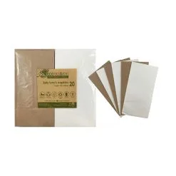 Alpen Napkins Lunch White & Kraft 33x33cm 20 Pack 5 Alpen Napkins Lunch White & Kraft 33x33cm 20 Pack -Party Decoration Shop AL 401601 2