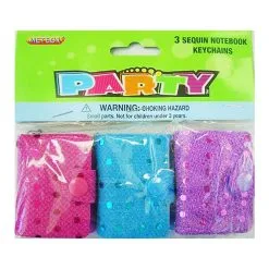 Unique 3 Sequin Notebook Keychains