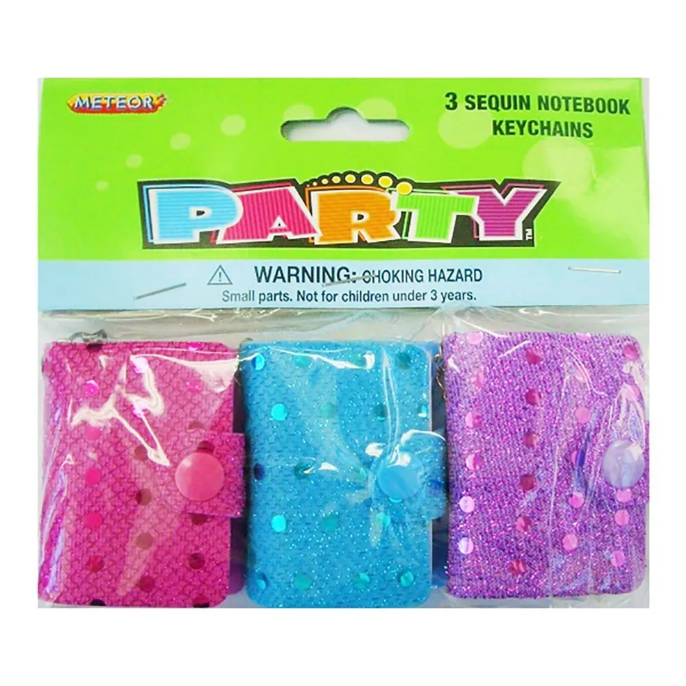 Unique 3 Sequin Notebook Keychains 1 Unique 3 Sequin Notebook Keychains