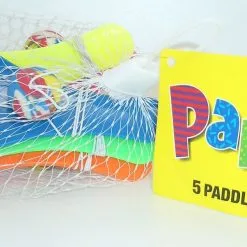 Unique 5 Smiley Paddle Balls -Net Bag